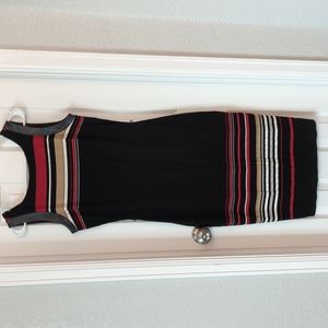 White House Black Market Black and Multicolor Striped Dress